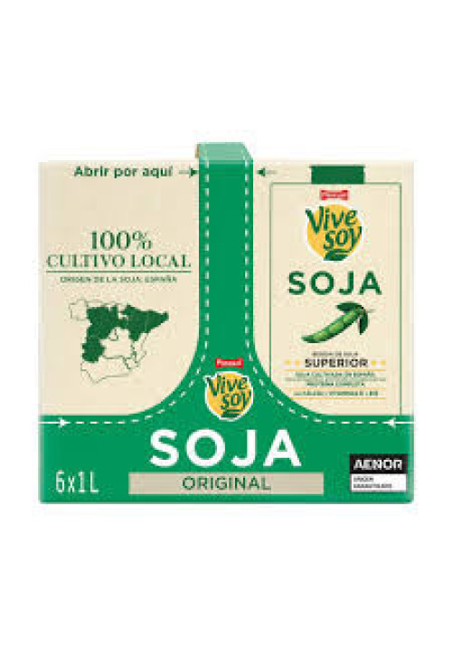 VIVESOY Original de Pascual Bebida vegetal de soja 6 x 1 l