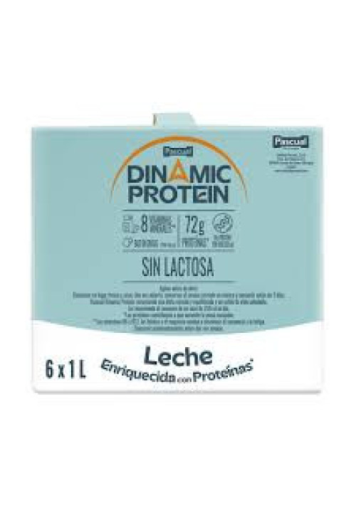 PASCUAL Dinamic protein Leche sin lactosa enriquecida con proteínas y 8 vitaminas y minerales 6 x 1 l.