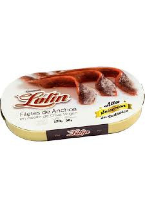 LOLIN Filetes de anchoa en aceite de oliva virgen LOLIN 58 g.