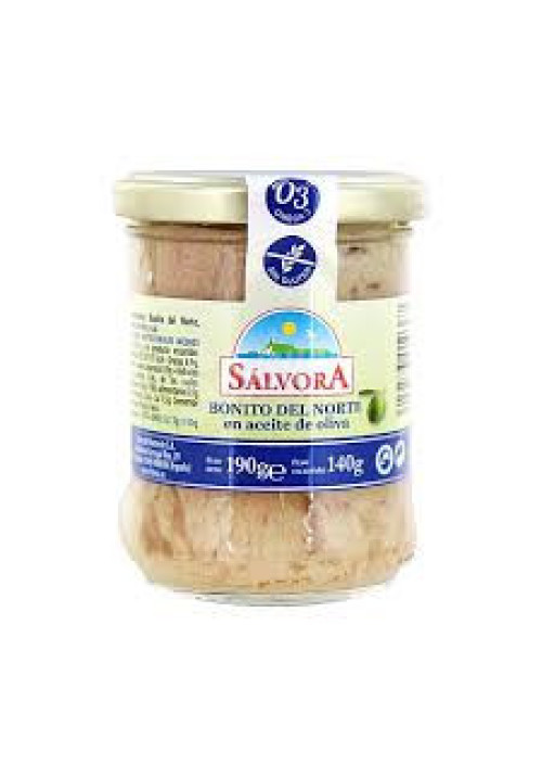 SÁLVORA Bonito del norte en aceite de oliva frasco de 140 g.