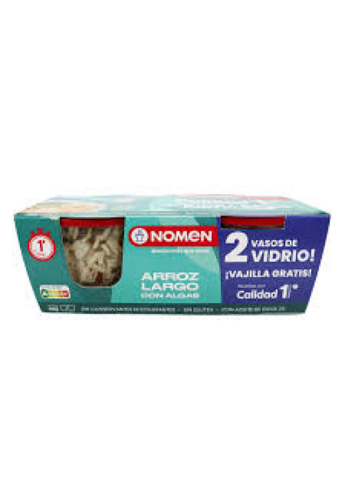 NOMEN Vasitos de arroz largo con algas 2 uds x 125 g