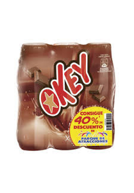 OKEY Batido esterilizado con sabor a chocolate OKEY 3 x 188 ml.