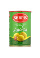 SERPIS Aceitunas verdes manzanilla rellenas de anchoa SERPIS 130 g.