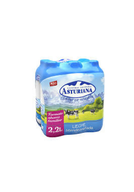 CENTRAL LECHERA ASTURIANA Leche de vaca semidesnatada, de origen español 6 x 2.2 l.