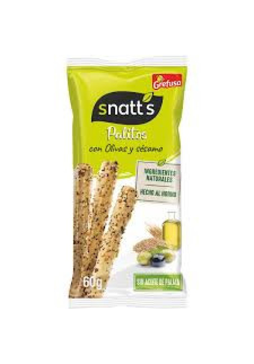 SNATT'S Palitos de trigo con olivas y sésamo 60 g.