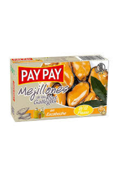 PAY PAY Mejillones en escabeche lata de 70 g.