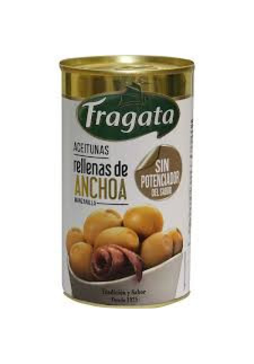 FRAGATA Aceitunas manzanilla rellenas de anchoas FRAGATA 150 g.