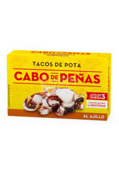 CABO DE PEÑAS Pota al ajillo en tacos lata de 65 g.