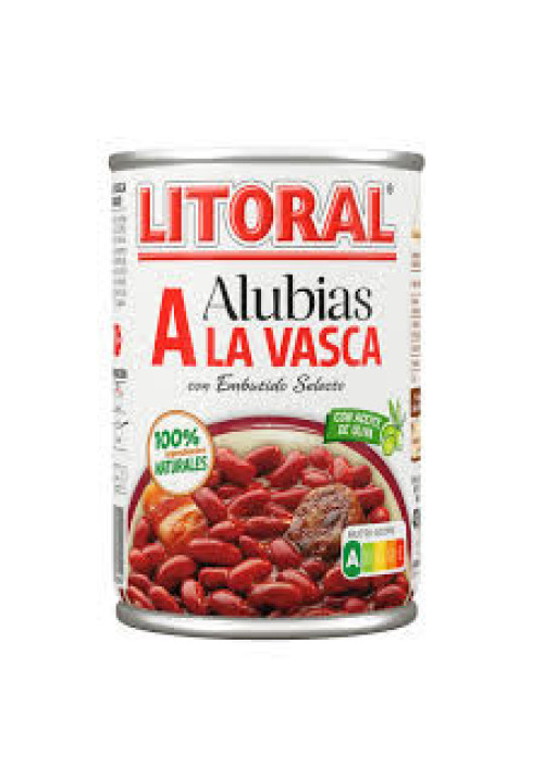 LITORAL Alubias a la Vasca con embutido selecto LITORAL lata de 430 g.