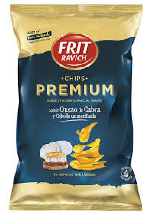 FRIT RAVICH Patatas fritas sabor queso de cabra y cebolla caramelizada FRIT RAVICH 150 g.