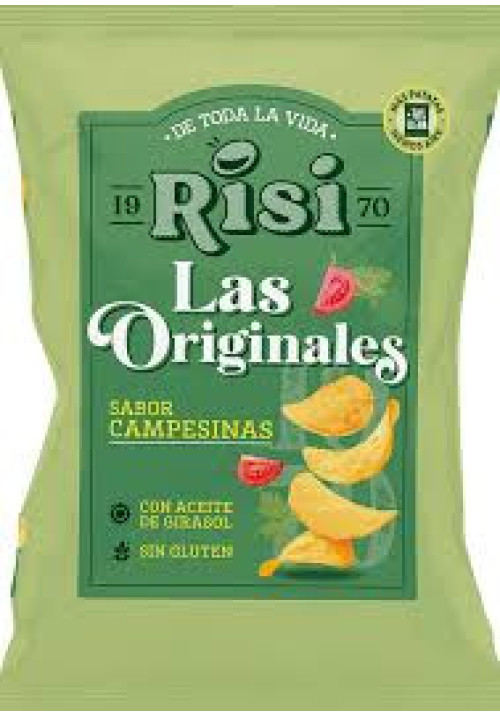 RISI Originales Patatas fritas onduladas, sin gluten y con sabor campesinas 150 g.