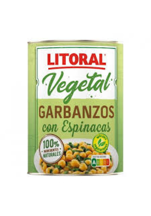 LITORAL Garbanzos con espinacas LITORAL 425 g.