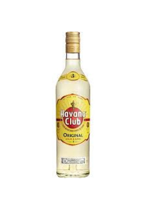 HAVANA CLUB Original Ron añejo 3 años, elaborado en Cuba botella 70 cl.