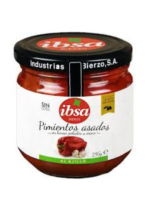 IBSA Pimientos asados al ajillo frasco de 285 g.