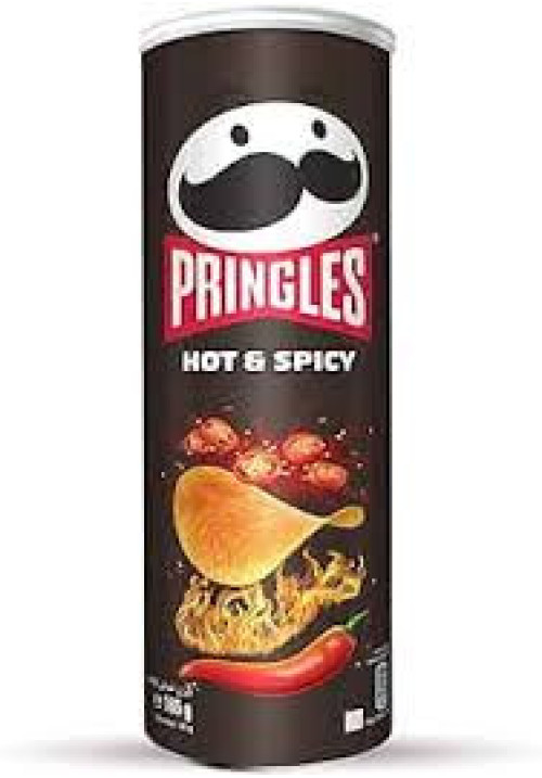 PRINGLES Patatas con forma de teja y sabor picante PRINGLES Hot & Spicy bote de 165 g.