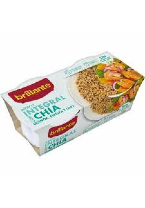 BRILLANTE Arroz integral con chia en tarrina 2 x 125 gr