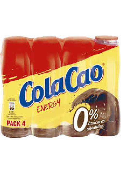 COLACAO Energy Batido de chocolate sin azúcares añadidos 4 x 188 ml.