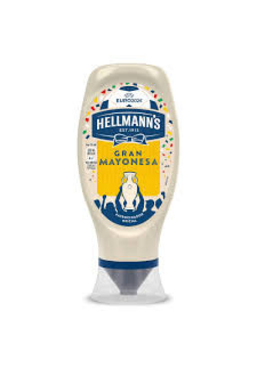 HELLMANN'S Salsa mayonesa en formato bote bocabajo 250 ml.