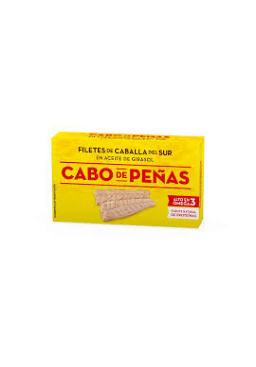 CABO DE PEÑAS Caballa del sur en aceite de girasol en filetes lata de 53 g.