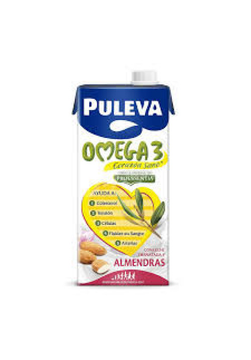 PULEVA Omega 3 Preparado lácteo desnatado, enriquecido con almendras, ácido oleico y Omega 3 1 l.