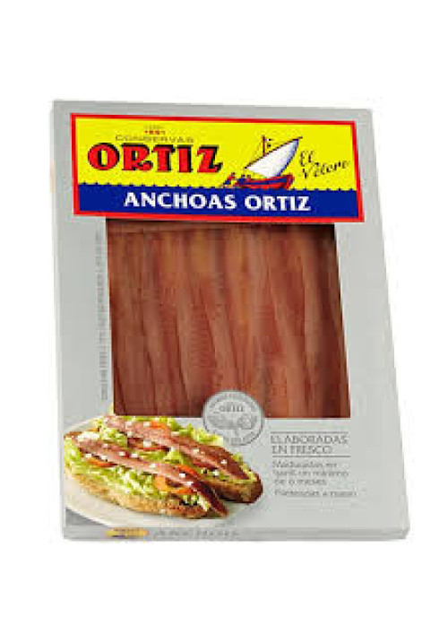 ORTIZ Filetes de anchoa en aceite vegetal ORTIZ 40 g. peso escurrido