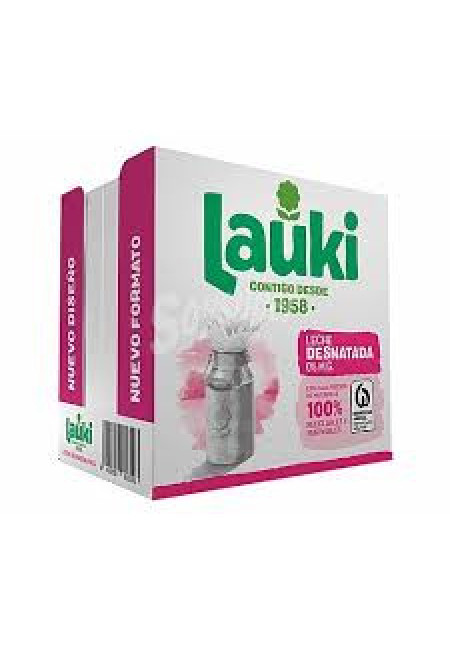 LAUKI Leche desnatada (0% materia grasa) de vaca, de origen 100% español 6 x 1l.