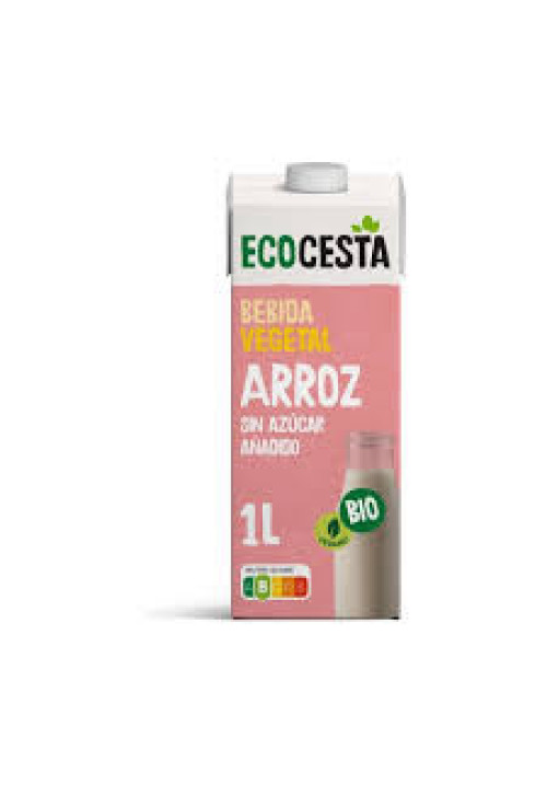 ECOCESTA Bebida vegetal de arroz ecológico, sin azúcares añadidos 1 l.