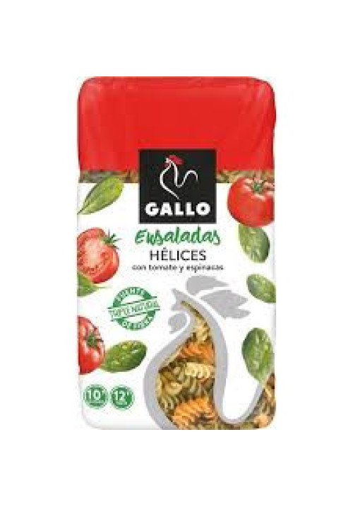 GALLO Pasta hélice con espinacas y tomate GALLO paquete 450 g.