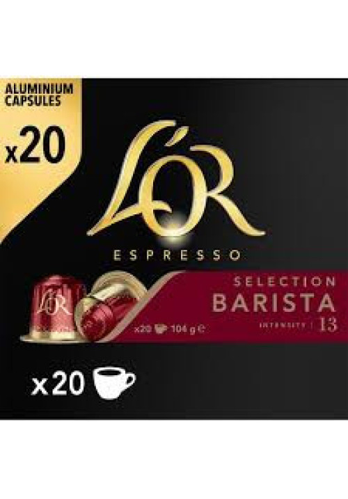 L'OR Café tostado y molido es cápsulas, intensidad 13 L´OR ESPRESSO BARISTA 20 uds. 104 g.