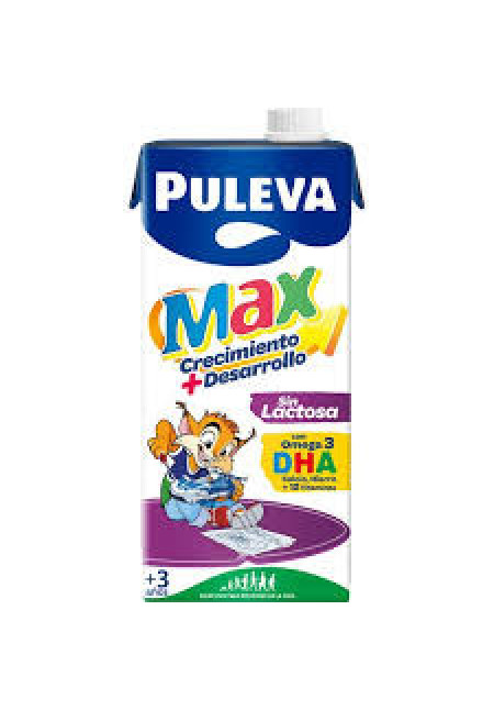 PULEVA Leche de crecimiento, sin lactosa y enriquecida con Omega 3 Max crecimiento + desarrollo 1 l.