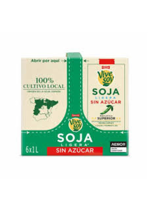 VIVESOY de Pascual Bebida vegetal de soja ligera, sin azúcar 6 x 1 l.