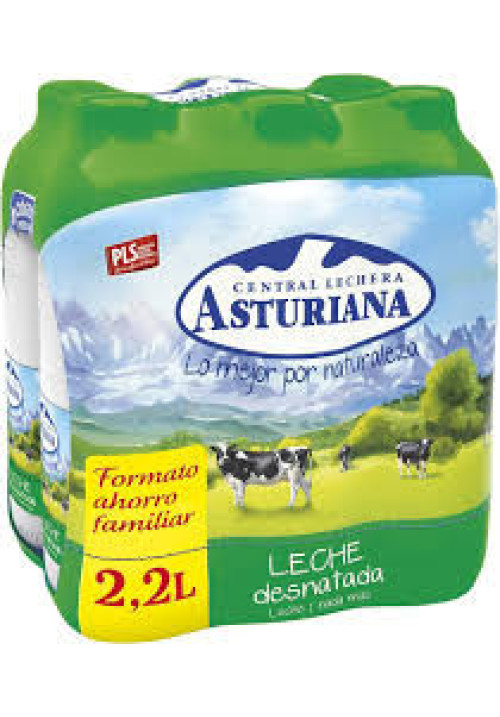 CENTRAL LECHERA ASTURIANA Leche de vaca desnatada, de origen español 6 x 2.2 l.