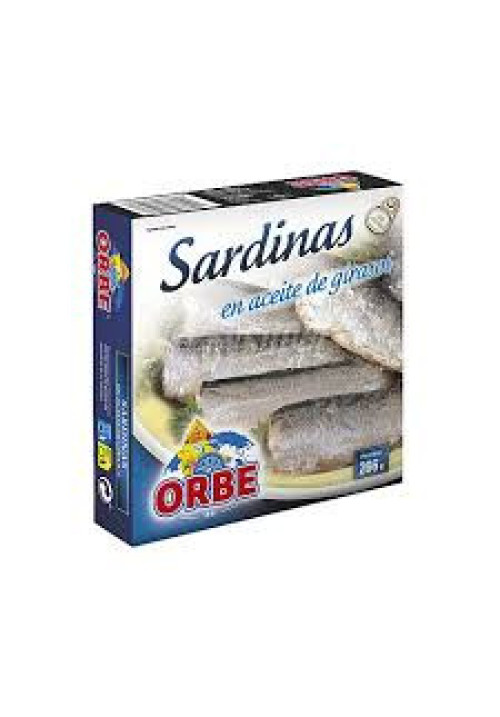 ORBE Sardinas en aceite de girasol lata de 186 g.