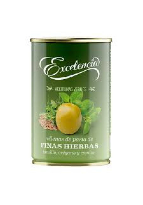 EXCELENCIA Aceitunas rellenas de hierbas aromáticas EXCELENCIA 130 g.