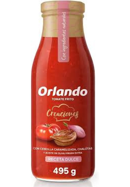 ORLANDO Creaciones Tomate frito con cebolla caramelizada, chalota y aceite de oliva virgen extra 495 g.