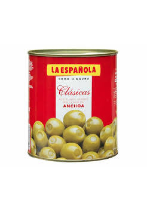 LA ESPAÑOLA Aceitunas verdes rellenas de anchoa LA ESPAÑOLA Clásicas lata de 345 g.