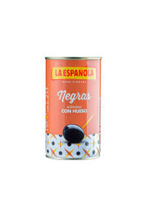 LA ESPAÑOLA Aceitunas negras con hueso LA ESPAÑOLA lata de 185 g