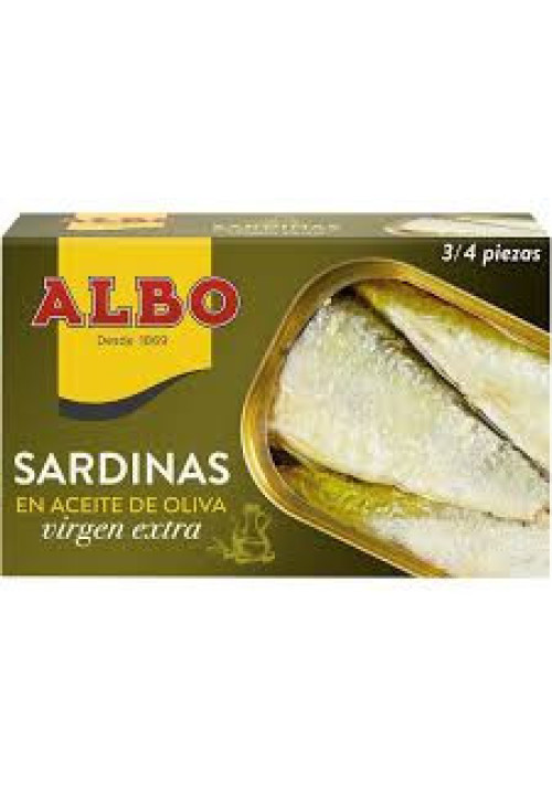 ALBO Sardinas en aceite de oliva virgen lata de 85 g.