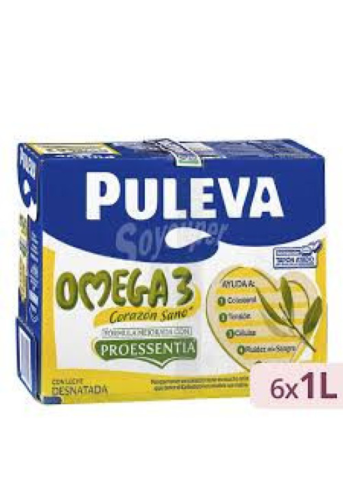 PULEVA Omega 3 Preparado lacteo desnatado, enriquecido con ácido oleico y Omega 3 6 x 1l.