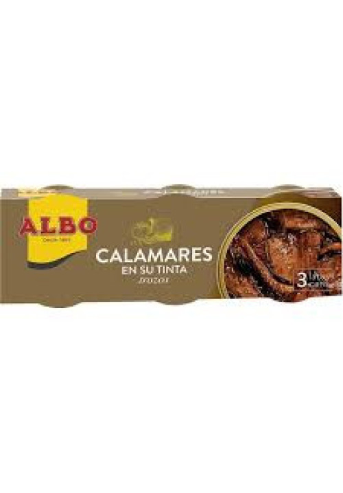 ALBO Calamares en su tinta en trozos lata pack de 3 uds x 50 g.