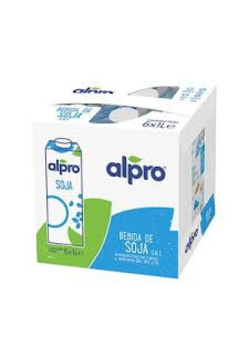 ALPRO Bebida de soja 100% vegetal enriquecida con calcio y vitaminas B2, B12 y D 6 x 1l.