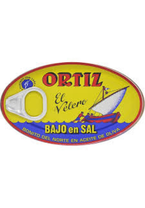 ORTIZ Bonito del norte en aceite de oliva con contenido reducido en sal 82 g.