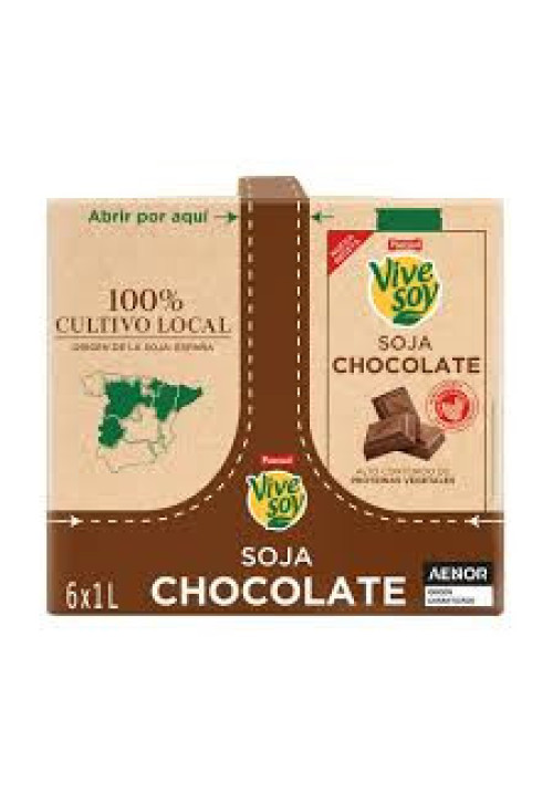 VIVESOY de Pascual Bebida vegetal de soja con chocolate  6*1 l.