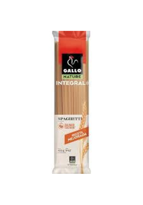 GALLO Nature Pasta espagueti integrales paquete de 450 g.