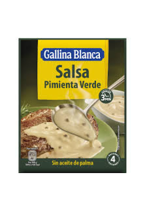 GALLINA BLANCA Salsa de pimienta verde sobre de 50 g.