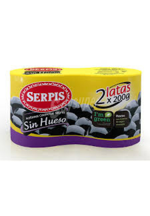 SERPIS Aceitunas negras sin hueso SERPIS 2 uds x 85 g.