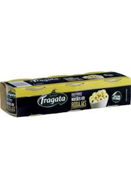 FRAGATA Aceitunas verdes en rodajas pack 3 X 50 g.