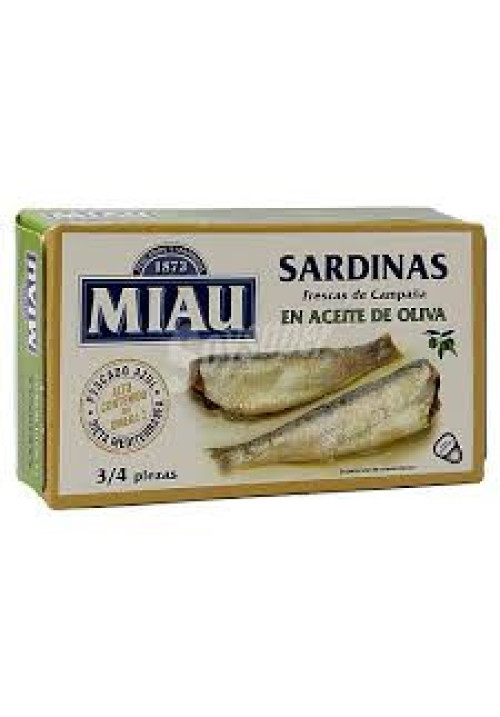 MIAU Sardinas en aceite de oliva lata de 88 g.