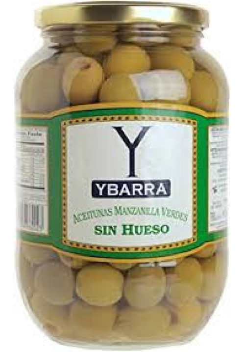 YBARRA Aceitunas verdes manzanilla sin hueso YBARRA bote de 400 g.