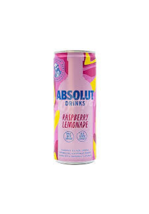 ABSOLUT Drinks Combinado de vodka blanco con un toque de limonada de frambuesa lata 25 cl.